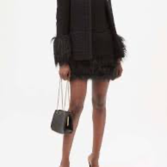 New with tags SAINT LAURENT Mini Skirt in Boucle Tweed with Faux-Fur - Picture 3 of 12